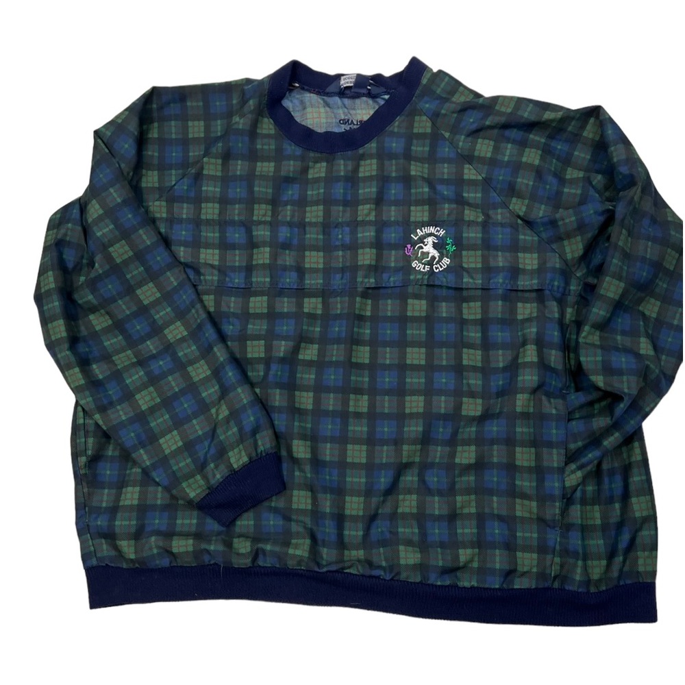 Sunderland Scotland Men Large Plaid Pullover Golf Windbreaker Jacket - Picture 1 of 10